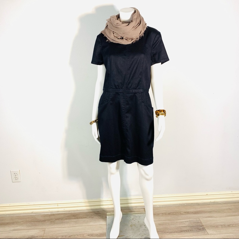 COPY - Gap 1969 navy dark denim fabric knee length dress Size Large